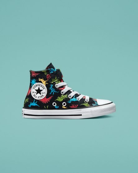 Tenisi Inalti Fete Converse Chuck Taylor All Star Easy-On Dinosaurs Negrii Rosii Albastri | RO 0PUHC932